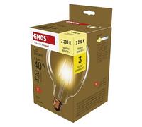 EMOS Lampadina LED vintage Edison tipo G125, 4,5 W, ricambio per lampadina da 40 W, bulbo in vetro ambra con attacco E27, luminosità 420 lm, luce bianca calda 2200 K, durata 25000 ore, CRI min. 80