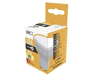 Emos * Model A +, lampadina a LED MR16 6 W GU10 bianco caldo, vetro, 6 Watts, GU10, Trasparente, 5 x 5 x 5,6 cm