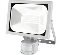 EMOS * Modello, riflettore LED professionale 20 W PIR, CW, alluminio, argento, 19 x 12 x 24 cm