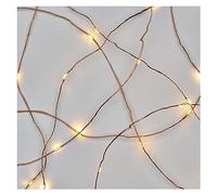 EMOS Nano, catena di luci a LED, luce bianca calda, per interni ed esterni (IP44), lunghezza 4 m, per feste, Natale, funzione timer 6 ore, alimentatore e trasformatore, cavo in rame