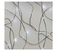 EMOS Nano, catena luminosa bianca fredda, per interni ed esterni (IP44), 4 m, catena di luci natalizie a LED, per feste, Natale, funzione timer 6 ore, alimentatore e trasformatore, cavo verde