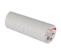 EMOS Nastro isolante in PVC bianco, confezione da 10 pezzi, 19 mm x 20 m, spessore del nastro 0,13 mm, autoadesivo, elevata resistenza alla tensione e temperatura di applicazione, resistente ai raggi