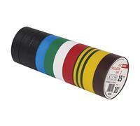 EMOS Nastro isolante in PVC, confezione da 10, 15 mm x 10 m, spessore del nastro 0,13 mm, autoadesivo, elevata resistenza alla tensione e temperatura di applicazione, resistente ai raggi UV,