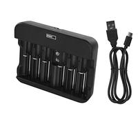 EMOS NiMH, NiCd per 6 batterie, caricatore rapido 500 mA, per batterie ricaricabili 1-6 AAA, AA, C, D, 9 V, cavo USB-C, indicatore LED, protezione batteria, funzioni di sicurezza