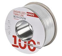 Emos non schermati zweidr athle itung 2 x 0,75 mm, 100 pezzi, bianco, s8271