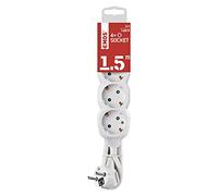 EMOS P0421R - Ciabatta elettrica a 4 ingressi, 1,5 m, con 4 prese Schuko e protezione bambini, IP20, per interni, 3680 W, 250 V