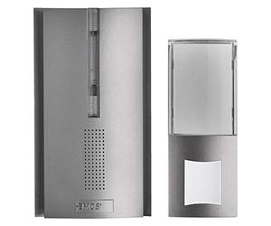 EMOS P5763 - Campanello senza fili con ripetitore/funzionamento a batteria, volume a 5 livelli fino a 85 dB/indicatore LED, 16 melodi/funzione di memorizzazione