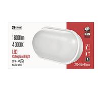 Emos Plafoniera LED, ovale, bianco, 20 W, luce bianca neutra, 270 x 145 x 81 mm