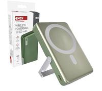 EMOS - Powerbank 10.000 mAh WI 1031 con magnete - Batteria esterna magnetica con passthrough e ricarica wireless - Porta USB-C con cavo dati USB - per iPhone, iPad, smartphone, tablet - Oro verde