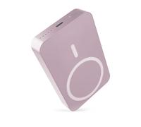 EMOS - Powerbank 10.000 mAh WI 1046 con magnete - Batteria esterna magnetica con passthrough e ricarica wireless - Uscita USB-C con cavo dati USB incluso - per iPhone, iPad, smartphone, tablet - rosa