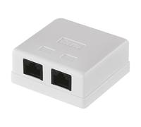 EMOS - Presa di rete universale CAT 5e - 2 porte RJ45 - Montaggio a parete - Rete da 1 Gbps (1000 Mbps) - Scatola di giunzione/presa dati/presa di rete - bianco