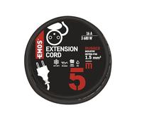 EMOS - Prolunga IP44, 5 m, 1 presa francese, impermeabile, resistente agli urti, alle temperature e all'olio, 230 V, 16 A, 3680 W, isolamento in gomma, H07RN-F3G 1,5 mm², per esterni, colore nero