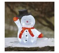 EMOS Pupazzo di neve in acrilato con 40 LED, decorazione natalizia originale, bianco freddo, IP44, per esterni, cavo da 5 m + alimentatore, 10000 ore, timer 6/18h, 2,1 Watt, DCFC18