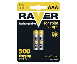 EMOS Raver AAA Micro batterie lampade solari, 2 Pezzi, NiMH, 1,2 V, 400 mAh, HR03, Ricaricabili