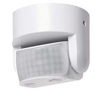 EMOS G1240 Rilevatore di Movimento a infrarossi IP65 per Uso Interno ed Esterno, Angolo 180°, Campo di rilevamento 12 m, sensibilità 3-2000 Lux, Anche per Il Montaggio in Superficie, Bianco