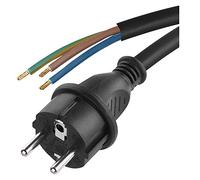 EMOS S03430 H05RR-F-Cavo di Collegamento per Ferro da Stiro, 3 m, in Gomma, 3 x 2,5 mm, Colore: Nero