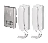 EMOS Set di citofono Audio per Due partecipanti, Montaggio a Parete, Design Elegante, citofono/Kit Audio con possibilità di apriporta, Facile da Usare