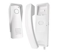 EMOS - Set di citofono audio, wireless - connessione wireless, design elegante - Kit audio/citofono con apertura porta - facile da usare - Connettore di alimentazione (230 V/12 V) - bianco