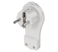 EMOS - spina angolare extrapiatta con linguetta - spina Schuko piatta con impugnatura ribaltabile - 250 V, 16 A, 3 680 W - per cavi di prolunga a 3 fili fino a 2,5 mm2 - IP20 per uso interno - bianco