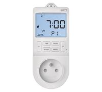 EMOS Termostato a presa 2 in 1 e timer, regolatore digitale della temperatura ambiente e presa timer per riscaldamento e raffreddamento, radiatore, riscaldamento a infrarossi, acqua/terra, serra,