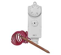 EMOS Termostato con sensore capillare, analogico, regolatore di temperatura per riscaldamento, sistemi di riscaldamento, riscaldamento dell'acqua e sistemi di raffreddamento, 38 x 54 x 105 mm, bianco