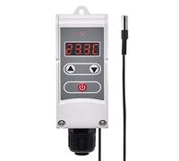 EMOS P5684 - Termostato con sensore a distanza, sensibilità regolabile e display digitale/termostato a tubo, gamma di regolazione da 5 °C a 90 °C, 45 x 45 x 130 mm