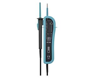 EMOS Tester di tensione e tester di fase CAT III 690 V, volttester AC/DC/tester di tensione digitale 12 V - 690 V, indicatore di polarità, continuità, IP54, blu-nero