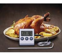 EMOS Timer da cucina con termometro per griglia/termometro da cucina/termometro per carne + sonda 1,4 m
