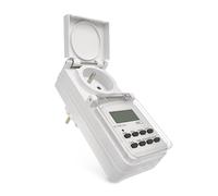 EMOS - Timer digitale per esterni - Presa IP44 French - Timer esterno con cappuccio protettivo, 10 programmi, maggiore protezione da contatto, backup della batteria - bianco