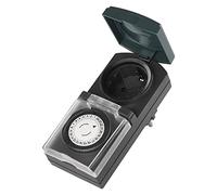 EMOS - Timer meccanico esterno con presa Schuko - 48 cicli ogni 30 minuti - 3680 W - ideale per controllare sistemi di irrigazione e decorazioni natalizie - IP44 per esterni - Bianco