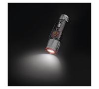 EMOS - Torcia LED in metallo con batteria, funzione boost e messa a fuoco - ricaricabile, resistente agli urti e all'acqua - super luminosa 300 lm, 100 m - clip e magnete - per interni ed esterni