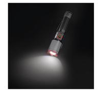 EMOS - Torcia LED in metallo con batteria, funzione boost, power bank e zoom - ricaricabile, resistente agli urti, impermeabile - super luminoso 1200 lm, 200 m - clip e magnete - per interni/esterni