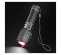EMOS - Torcia LED in metallo con batteria, funzione boost, power bank e zoom - ricaricabile, resistente agli urti, impermeabile - super luminoso 3000 lm, 300 m - cinturino da polso - per interni ed