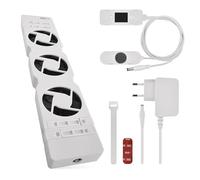 EMOS Ventilatore di riscaldamento per risparmiare energia e costi di riscaldamento, starter set MONO, 1 ventola di riscaldamento con sensore di temperatura con regolatore, caricatore e accessori,