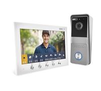 EMOS - Videocitofono a 2 fili - Campanello video HD 720p - Fotocamera impermeabile con visione notturna, monitor con display a colori da 7" - facile installazione filo incluso alimentatore - bianco
