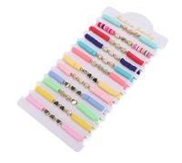 Emoshayoga 12 Braccialetti a Forma di Cuore in Argilla Morbida, Gioielli di Moda con Perline Colorate per le Vacanze Estive