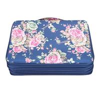 Emoshayoga Astuccio con 200 scomparti, 200 scomparti, con stampa di rose, portapenne con cerniera a 4 strati, tasca portaoggetti per cancelleria, Multicolore, 60_x_180_cm