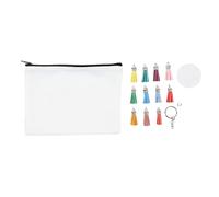 Emoshayoga Set di Borse per Cosmetici per Sublimazione, Tela Resistente | Include 10 sacchetti vuoti, portachiavi in acrilico, materiale leggero, adatto al fai da te, facile manutenzione,