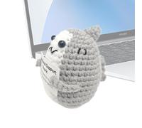 Emotion Incoraggia Shark - Shark Lovers Keepsake For Women With Incoraggiagement Card Small Animal Lovers Keepsake | Positive Knitted Sharks For Women Men