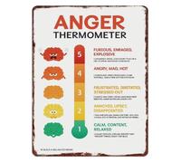 Emotion Regulation Anger Thermometer Metal Sign Behavior Chart Decor for Classroom Home Office 8 X 12