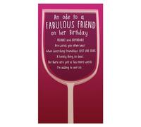 Emotional Rescue Biglietto di compleanno per lei, con scritta in lingua inglese Face Ache, An Ode to a Fabulous Friend, colore rosa