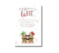 Emotional Rescue Biglietto di Natale con scritta Stuffed with Love, per moglie, moglie, con due orsacchiotti con una ghirlanda, 23,5 x 13 cm, multicolore