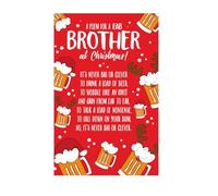 Emotional Rescue Biglietto di Natale divertente con scritta Face Ache, per fratello, con poesia di Natale, 23,5 x 13 cm, multicolore