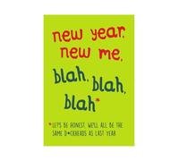 Emotional Rescue Seriously Just Kidding - Biglietto di Natale umoristico per Capodanno, New Me, blah, blah, bla, Let's be Honest!, 17,6 x 12,4 cm, multicolore