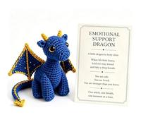 Emotional Support Dragon Plush Pocket Buddy Soft Mini Comfort Companion Stress Relief Desk Decor Cute Dragon Gift for Anxiety Relief Cheer Up Present for Adults Friends Office (Blue)