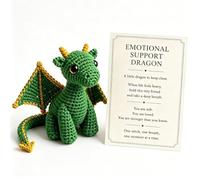 Emotional Support Dragon Plush Pocket Buddy Soft Mini Comfort Companion Stress Relief Desk Decor Cute Dragon Gift for Anxiety Relief Cheer Up Present for Adults Friends Office (Green)