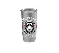 Emotional Support Husband Do Not Pet Funny Monkey Bicchiere termico in acciaio inox doppia parete