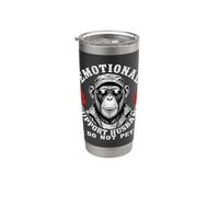 Emotional Support Husband Do Not Pet Funny Monkey Bicchiere termico in acciaio inox doppia parete