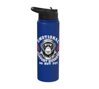 Emotional Support Husband Do Not Pet Funny Monkey Stainless Steel Insulated Water Bottle