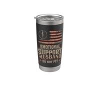 Emotional Support Marito USA Flag Do Not Pet Funny Bicchiere termico in acciaio inox doppia parete